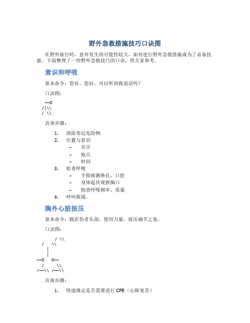 野外急救措施技巧口诀图