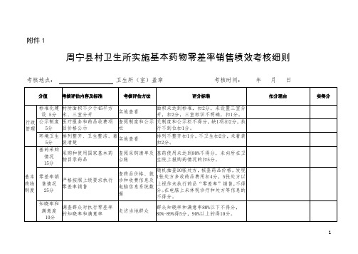 基本药物零差率销售绩效考核