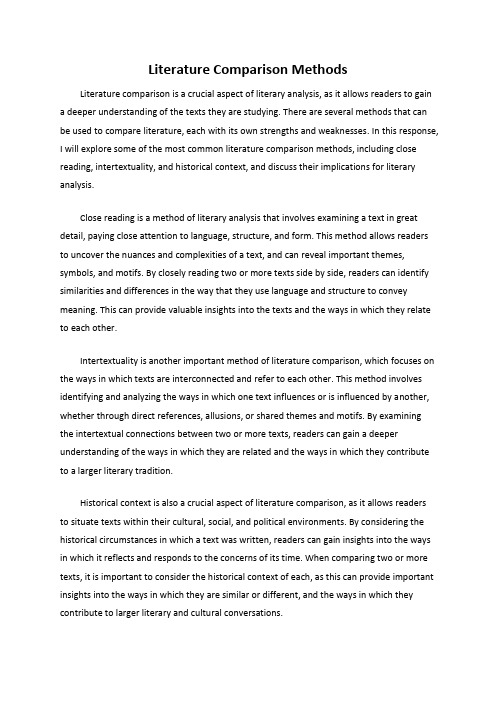 Literature Comparison Methods