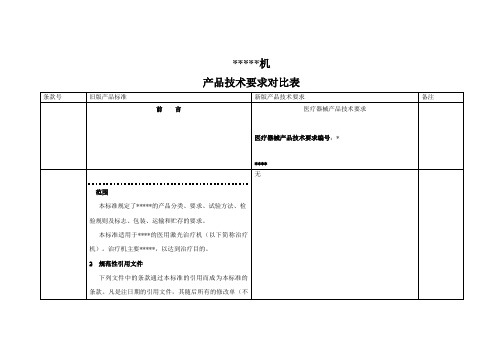 6.3技术要求对比表