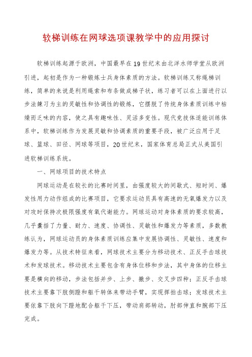 软梯训练在网球选项课教学中的应用探讨