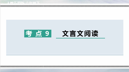 部编版六年级语文下册期末专项考点 文言文阅读