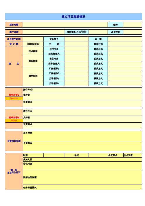 项目跟踪表