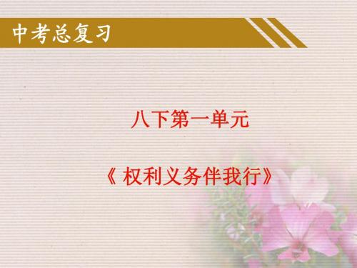 初中中考总复习八年级政治下册第一单元《权利义务伴我行》课件 人教版