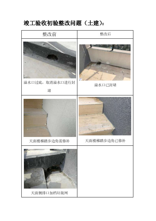 竣工验收初验问题整改