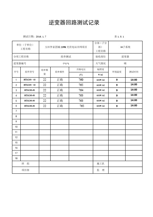 4区逆变器测试记录