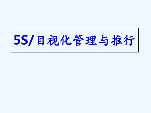 5S目视化管理与推行培训课件