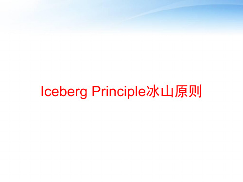 Iceberg Principle冰山原则 ppt课件