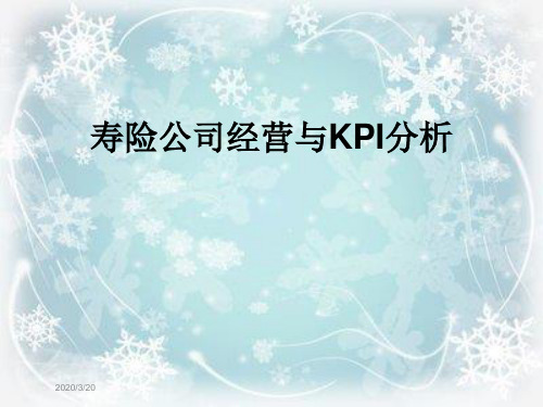 寿险公司经营与KPI分析