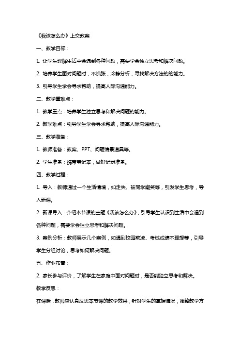 《我该怎么办》上交教案