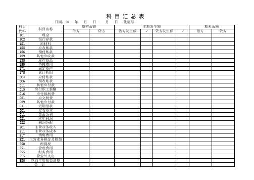 科目汇总表(模板)