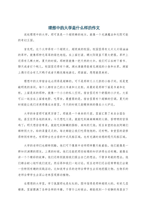 理想中的大学是什么样的作文