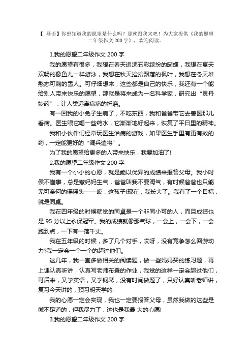 我的愿望二年级作文200字