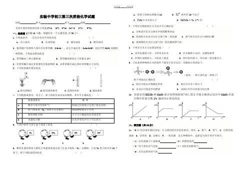 初三化学第一学期第三次质检