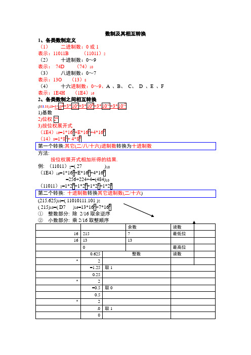 数制及其转换