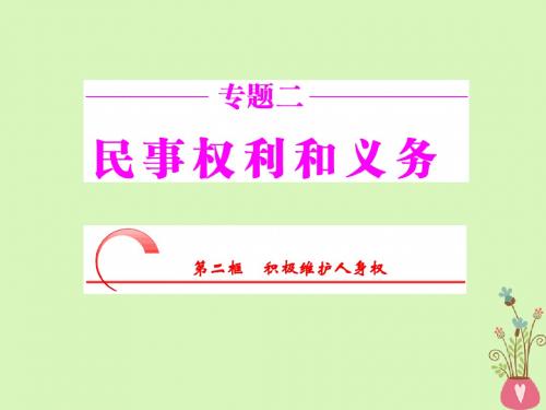 2017_2018学年高中政治专题二民事权利和义务第二框积极维护人身权课件新人教版