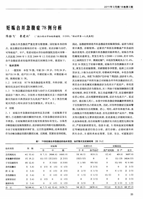 妊娠合并急腹症78例分析