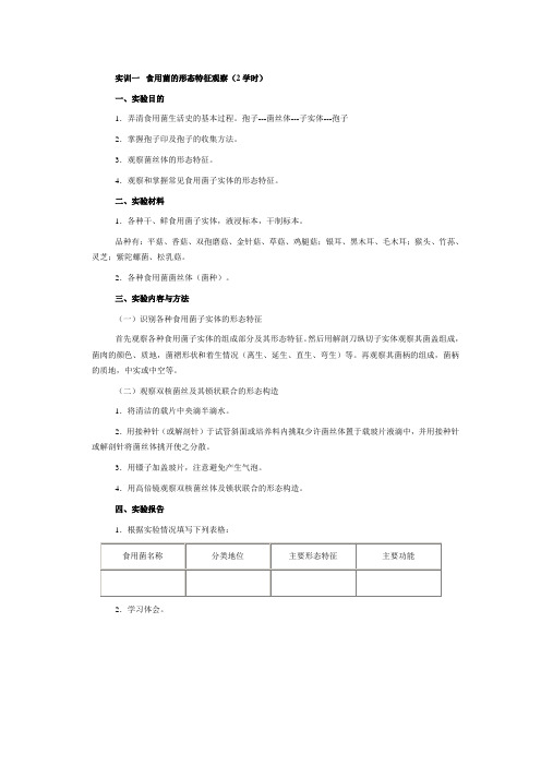 食用菌实训教案