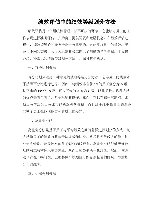 绩效评估中的绩效等级划分方法