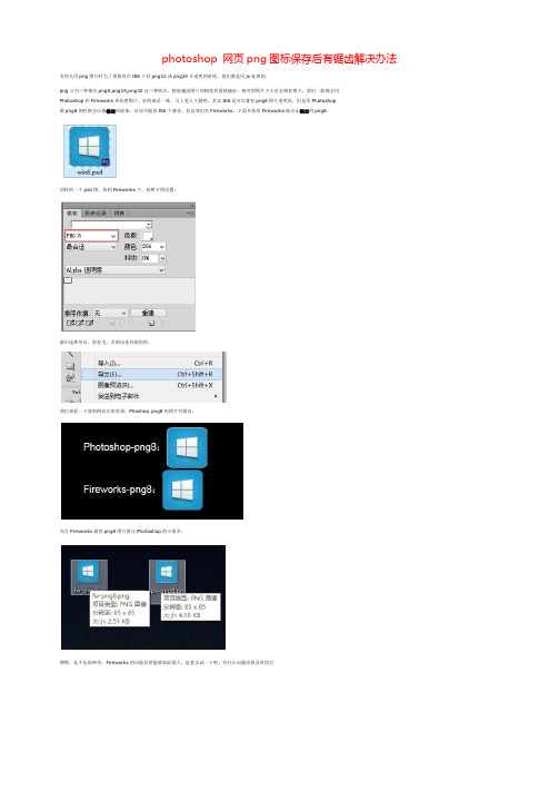 photoshop 网页png图标保存后有锯齿解决办法