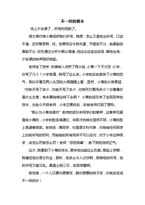 初二作文：不一样的什么作文500字