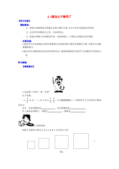 八年级数学上册 2.1 数怎么不够用了导学案 北师大版