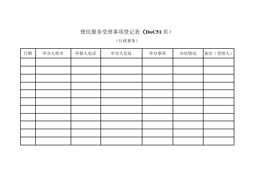 便民服务受理事项登记表DOC51页