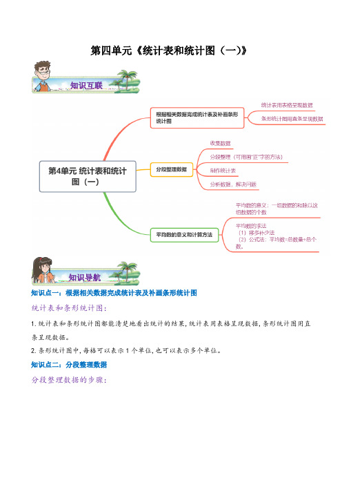 苏教版 四年级上册数学  第四单元《统计表和统计图(一)》同步练习(含答案)