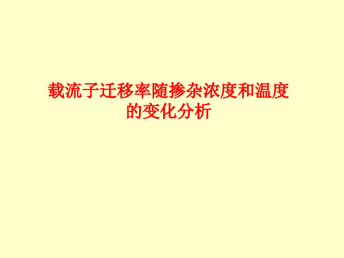 载流子迁移率随掺杂浓度和温度的变化分析