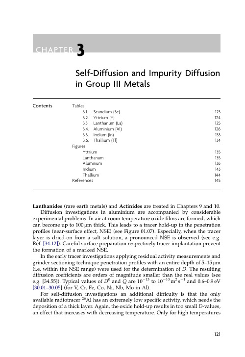 Chapter 3 Self-Diffusion and Impurity Diffusion in Group III Metals