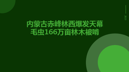 内蒙古赤峰林西爆发天幕毛虫166万亩林木被啃