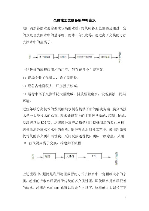 0297.全膜法工艺制备锅炉补给水