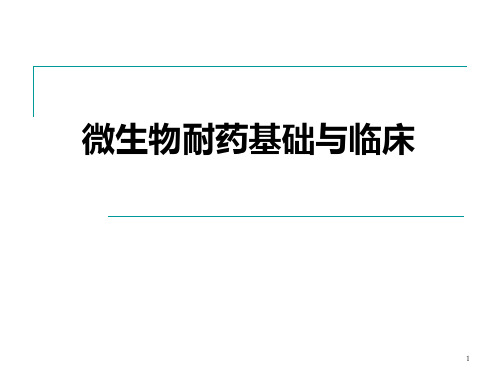 微生物耐药基础与临床-精品医学课件