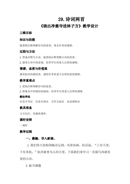 西南师大版五年级语文下册《八单元 29 诗词两首》教案_9