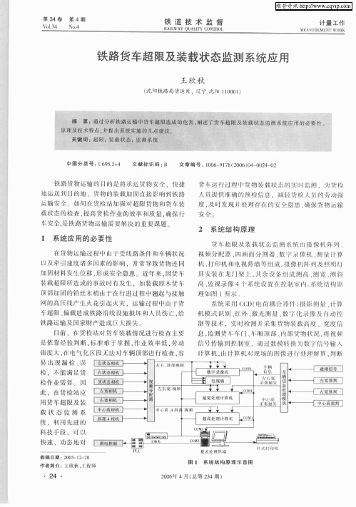 铁路货车超限及装载状态监测系统应用