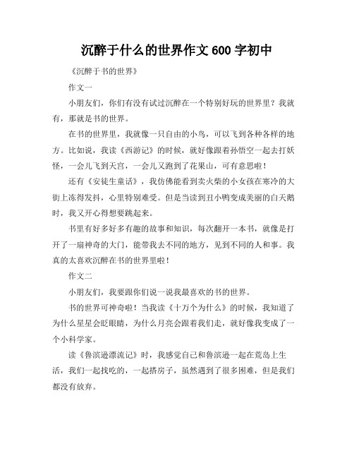 沉醉于什么的世界作文600字初中