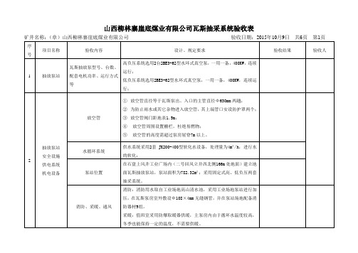 瓦斯抽放系统验收表