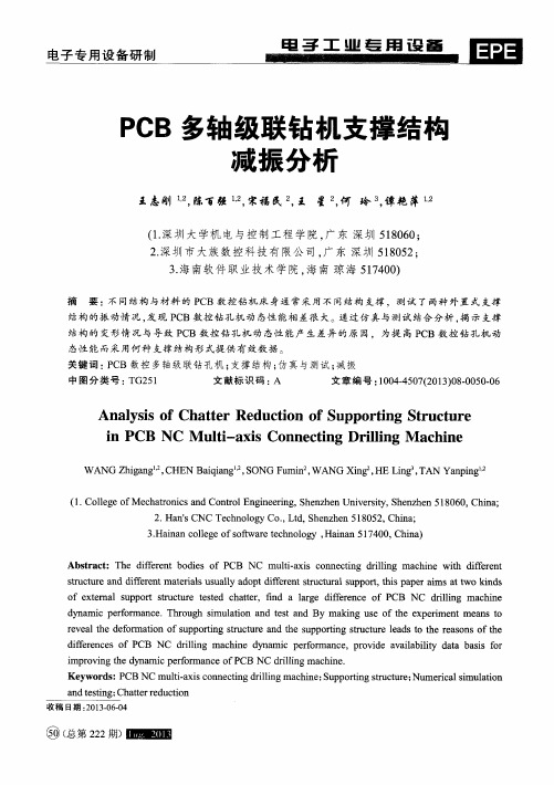 PCB多轴级联钻机支撑结构减振分析