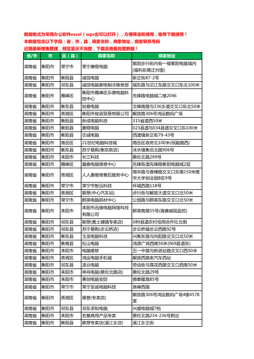 2020新版湖南省衡阳市电脑工商企业公司商家名录名单联系电话号码地址大全396家