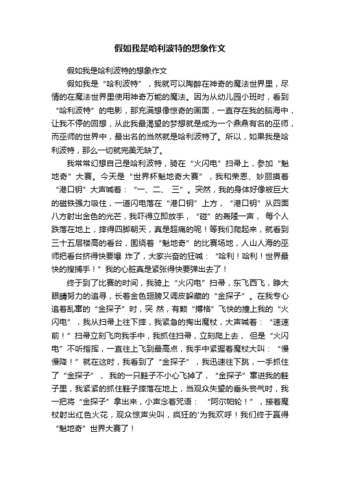 假如我是哈利波特的想象作文