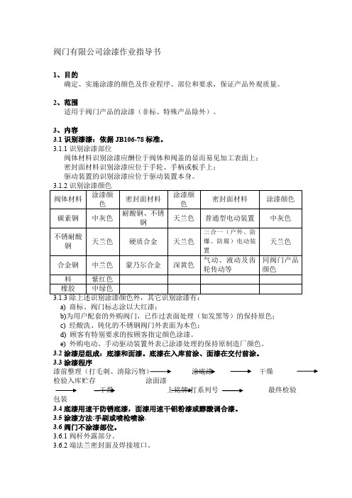 阀门有限公司涂漆作业指导书