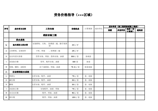 消防安装劳务价格