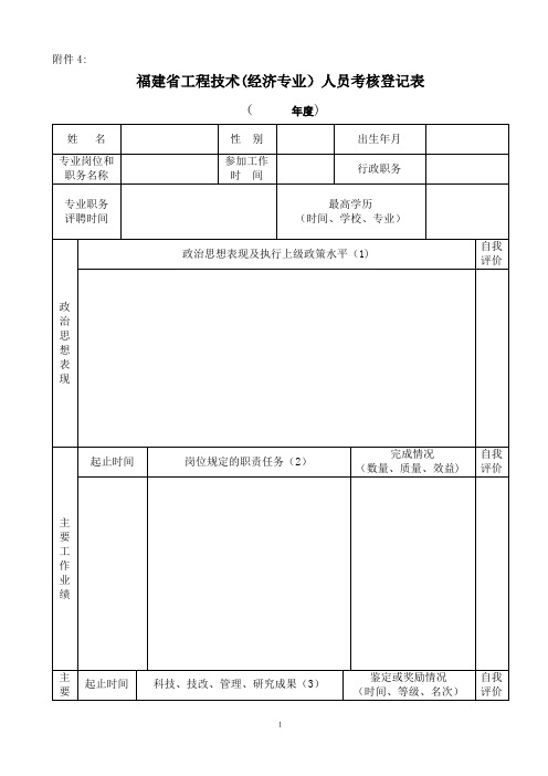 工程技术人员考核表.