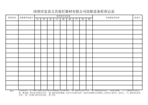 洗眼器设备检查记录