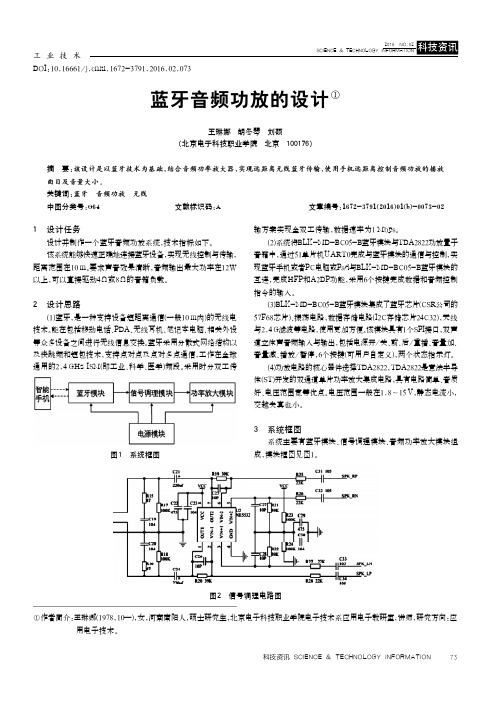 蓝牙音频功放的设计①