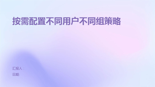 按需配置不同用户不同组策略