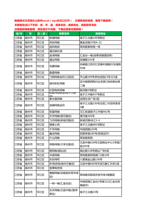 2020新版江苏省扬州市邗江区网吧工商企业公司商家名录名单黄页联系电话号码地址大全100家