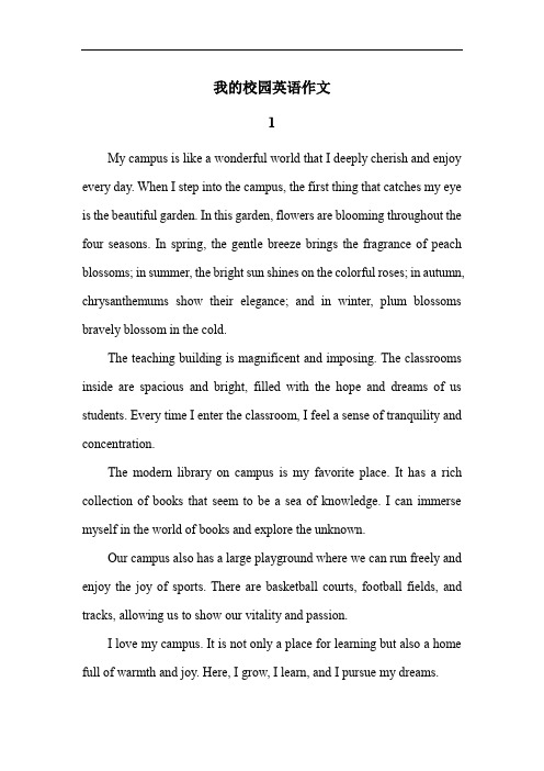 我的校园英语作文80字