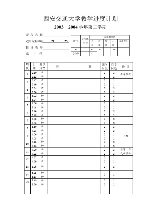 工程热力学第三版电子教案教学计划6