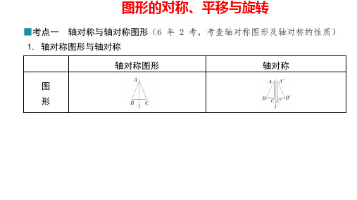 2024年河北省中考数学一轮复习课件：图形的对称、平移与旋转